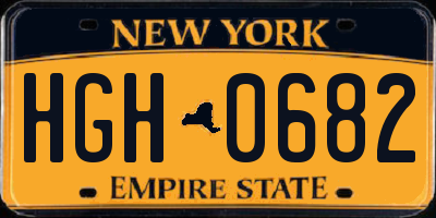 NY license plate HGH0682