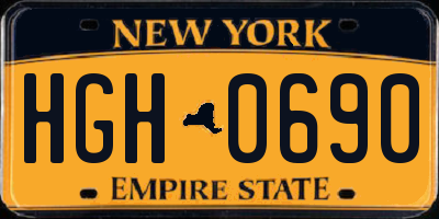 NY license plate HGH0690