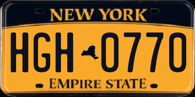 NY license plate HGH0770
