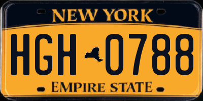 NY license plate HGH0788