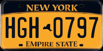 NY license plate HGH0797
