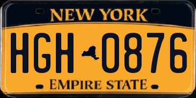 NY license plate HGH0876