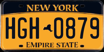 NY license plate HGH0879
