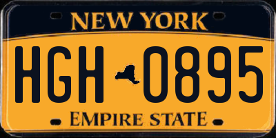 NY license plate HGH0895