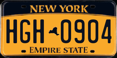 NY license plate HGH0904