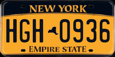NY license plate HGH0936