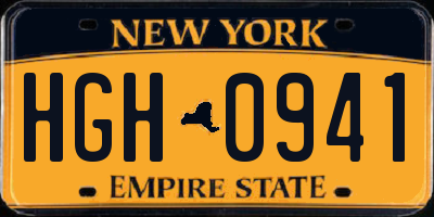 NY license plate HGH0941