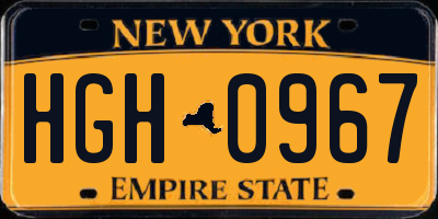 NY license plate HGH0967