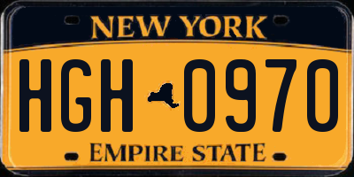 NY license plate HGH0970