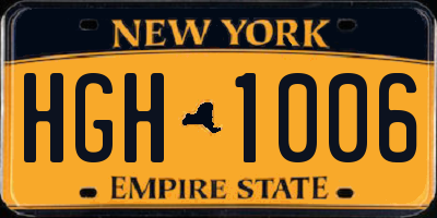NY license plate HGH1006
