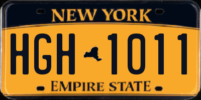 NY license plate HGH1011