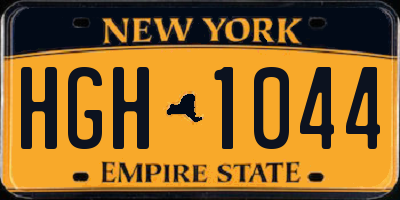 NY license plate HGH1044