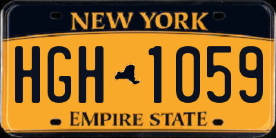NY license plate HGH1059