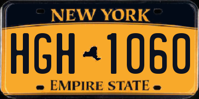 NY license plate HGH1060