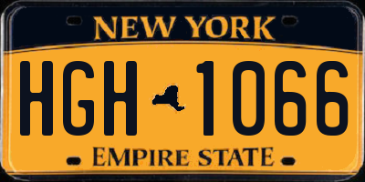NY license plate HGH1066