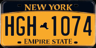 NY license plate HGH1074