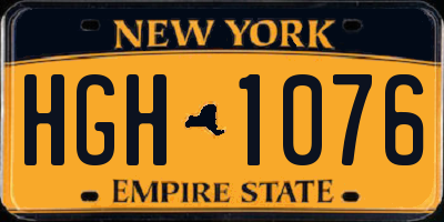 NY license plate HGH1076