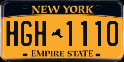 NY license plate HGH1110