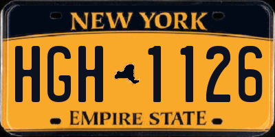 NY license plate HGH1126