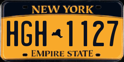 NY license plate HGH1127