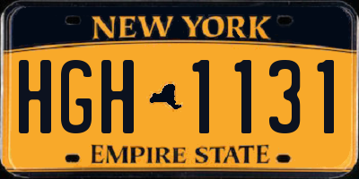 NY license plate HGH1131
