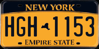 NY license plate HGH1153