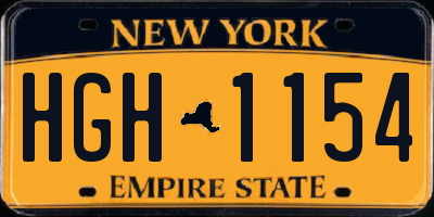 NY license plate HGH1154
