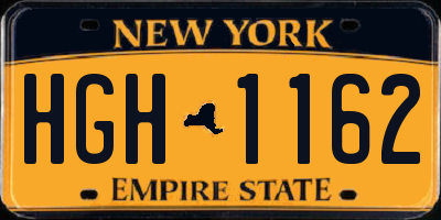 NY license plate HGH1162