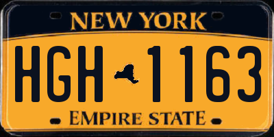 NY license plate HGH1163