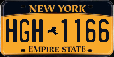 NY license plate HGH1166