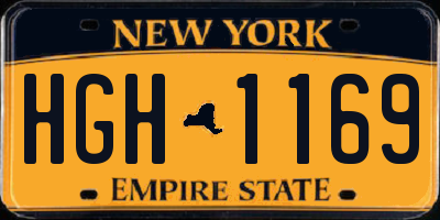 NY license plate HGH1169