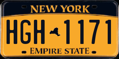 NY license plate HGH1171