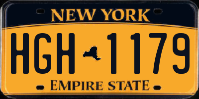NY license plate HGH1179