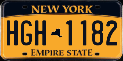 NY license plate HGH1182