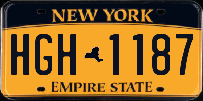 NY license plate HGH1187