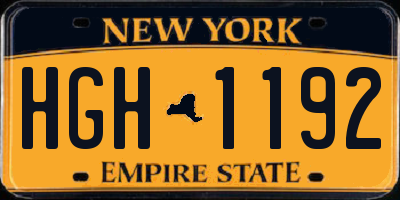 NY license plate HGH1192