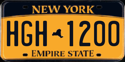 NY license plate HGH1200