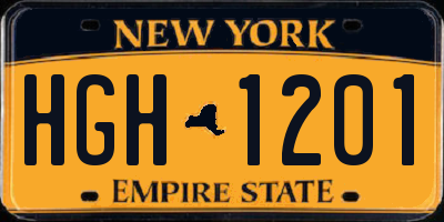 NY license plate HGH1201