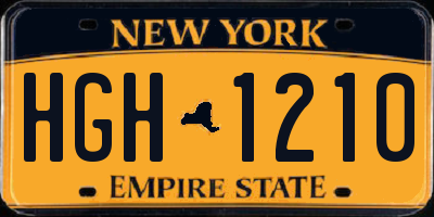 NY license plate HGH1210