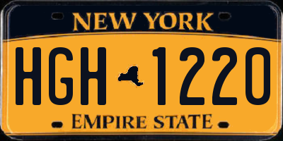 NY license plate HGH1220
