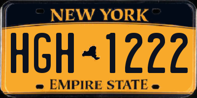 NY license plate HGH1222