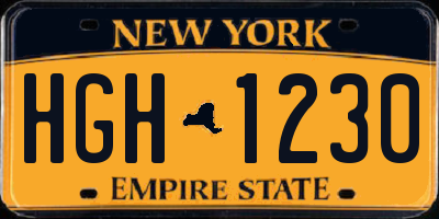 NY license plate HGH1230
