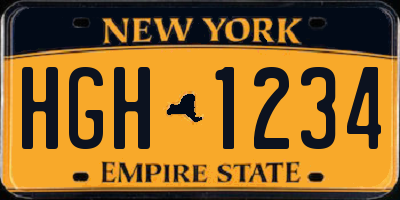 NY license plate HGH1234