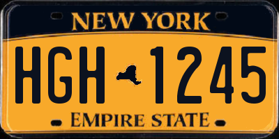 NY license plate HGH1245