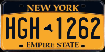 NY license plate HGH1262