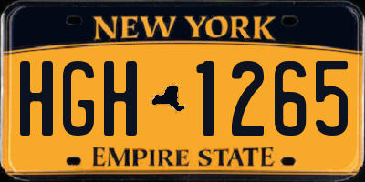NY license plate HGH1265