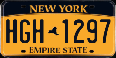 NY license plate HGH1297