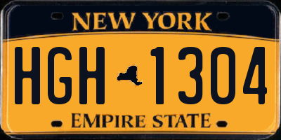 NY license plate HGH1304
