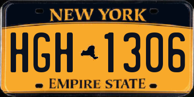 NY license plate HGH1306