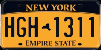 NY license plate HGH1311
